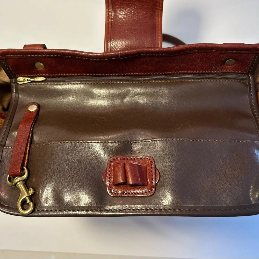 Brahmin - Vintage Brown Leather Tote Bag - Picture 13 of 16